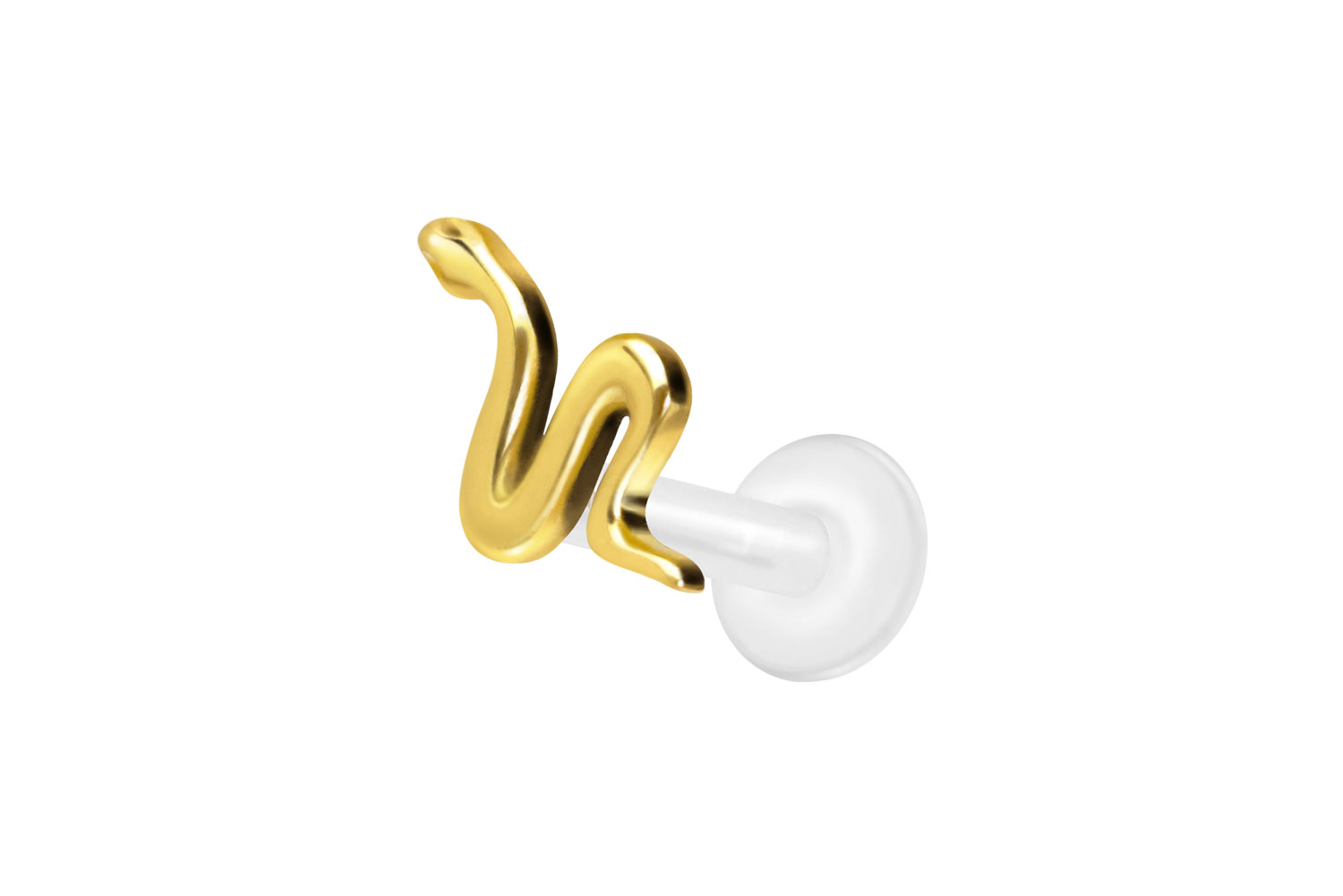 PTFE Labret Piercing mit Innengewinde + Titan-Aufsatz SCHLANGE